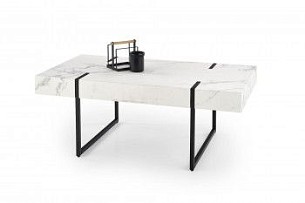 Стол журнальный Halmar BLANCA (белый мрамор/черный)