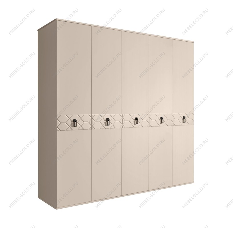 Шкаф 5-ти дв. Bogemia Farfalle (Ваниль/Черный) БМШ2/5(Fa)
