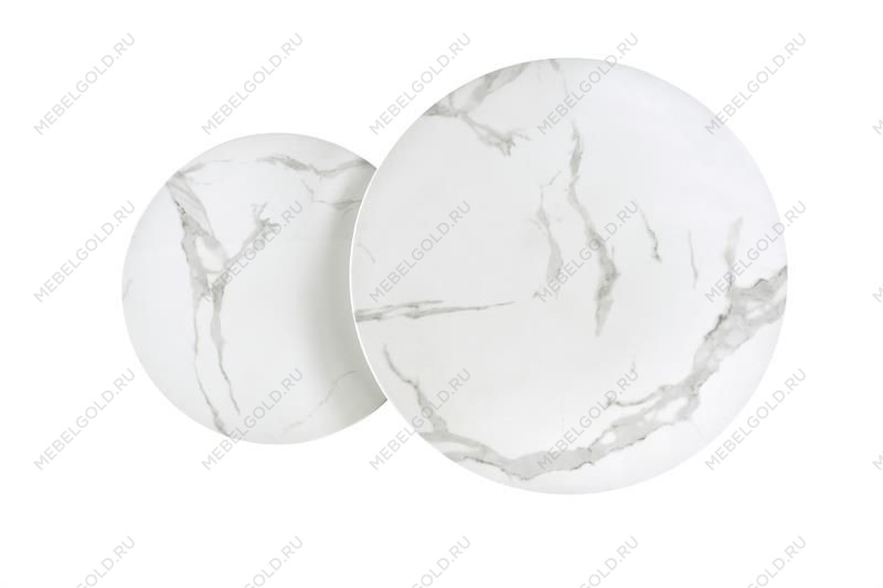 Комплект Halmar MERCURY 2, 2 стола журнальных (серебристый/белый мрамор) | изображение 1