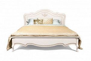 Кровать Трио (низкое изножье), декор (без основания, без матраса), (1800x2000), белая эмаль с золотой патиной