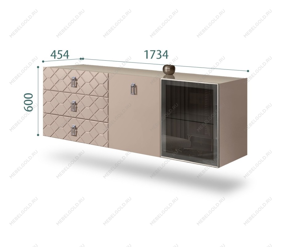 Комод 1.6м Bogemia Fly Farfalle (Мокка) (Lakobel/Хром) БМКМ-4[5][10]