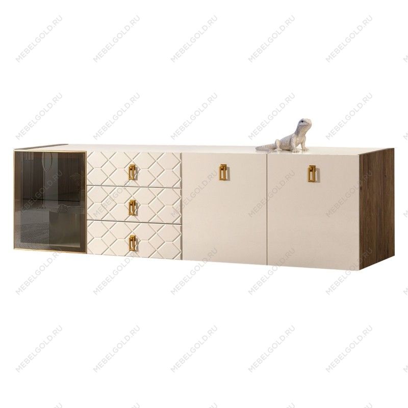 Комод 2.1м Bogemia Woodline Fly Fa (Слоновая кость) (Lakobel/Золото) БМКМ-5[4]