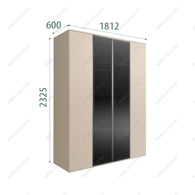 Шкаф 4-х дв. Bogemia Air (Ваниль/Серебро) БМШ2/4(2)