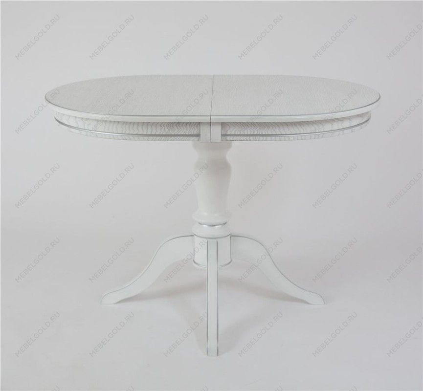 Стол Капелла (цвет Белый/патина серебро/шпон дуб) | изображение 1