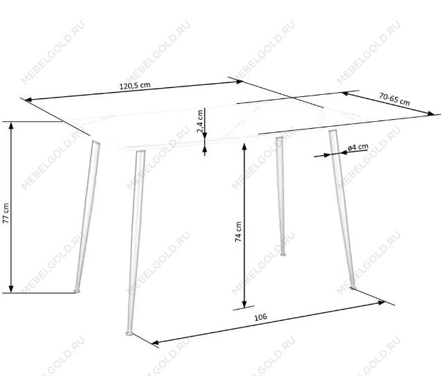 Стол обеденный Halmar MARCO (белый мрамор/черный) | изображение 12