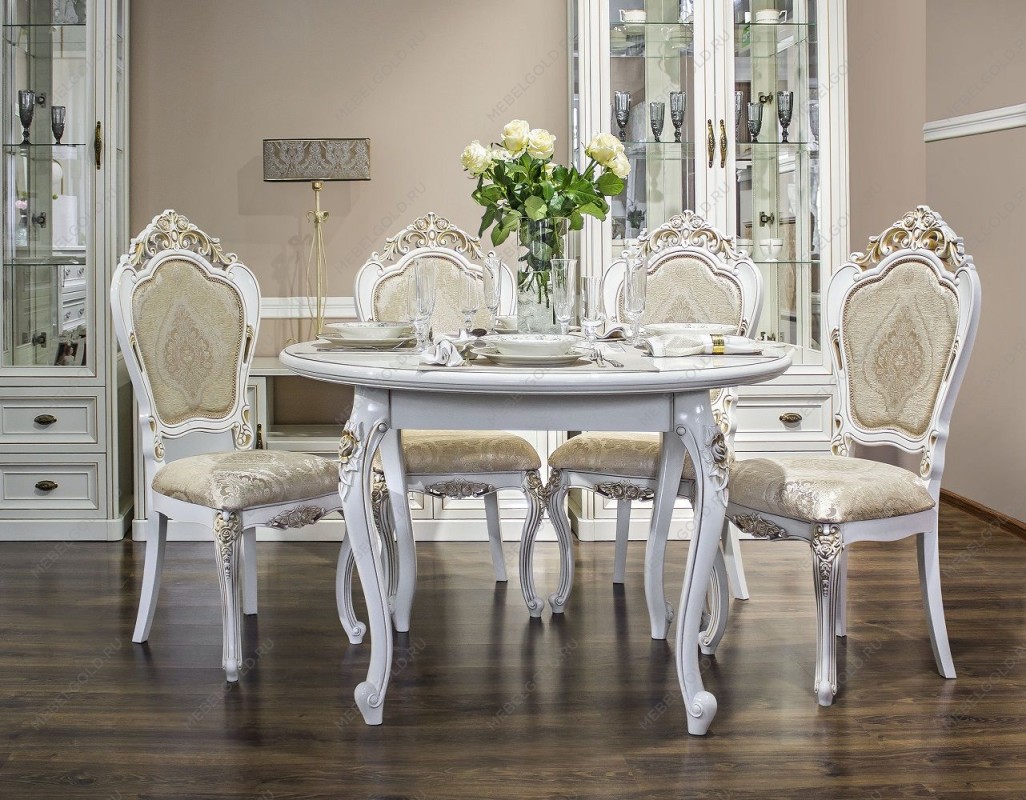 Столовая Натали белый глянец с круглым столом | изображение 1