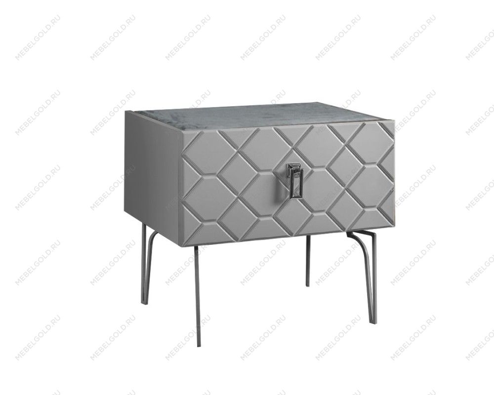 Тумба прикроватная Bogemia Farfalle (Серый) (Novabuk/Хром) БМТП-1(Fa)