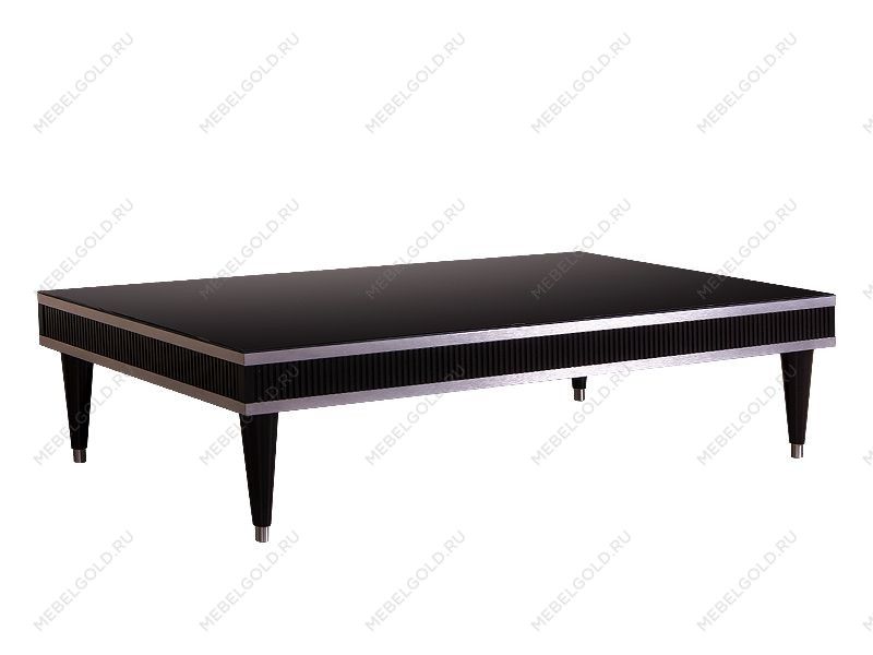 Журнальный столик узкий Римини СОЛО (Черный/Серебро) РМСТ-3(s)