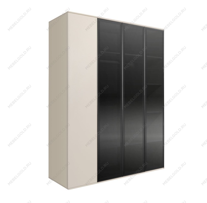 Шкаф 4-х дв. Bogemia Air (Слоновая кость/Черный) БМШ2/4(3)