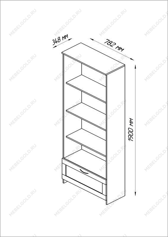 БРИМНЭС / СИРИУС Стеллаж ИКЕА / IKEA 1 ящик 78х190 сонома | изображение 3