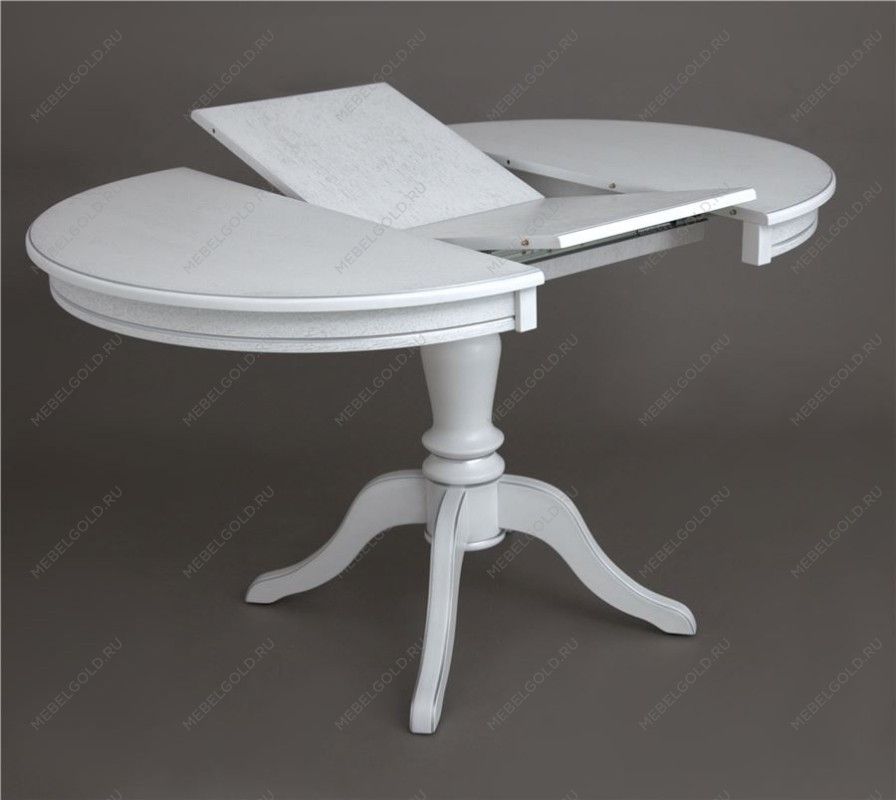 Стол Эгина (Белый/патина серебро/шпон дуб) | изображение 1