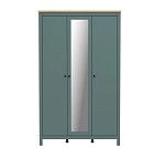 САГА шкаф 3 двери с зеркалом темно-бирюзовый/ясень | изображение 1