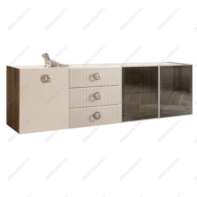 Комод 2.1м Bogemia Woodline Fly Fi (Слоновая кость) (Lakobel/Хром) БМКМ-5[5][10]