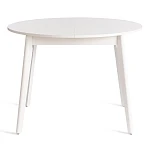 Стол обеденный SVELTO, ЛДСП, опора-массив березы, 105 х 105 (140) х 74.5 см, Белый /белый | изображение 1