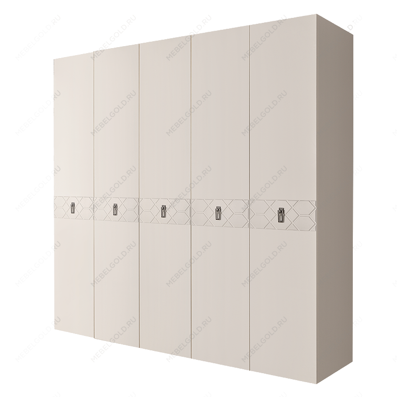 Шкаф 5-ти дв. Bogemia Farfalle (Слоновая кость/Хром) БМШ2/5(Fa)