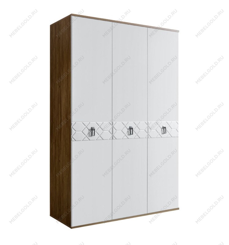 Шкаф 3-х дверный Bogemia Woodline Fa (Белый/Хром) БМШ2/3