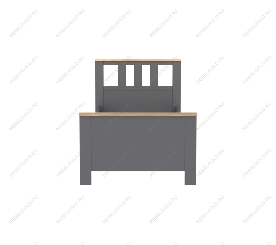 САГА кровать одинарная 90х200 серая/ясень | изображение 1