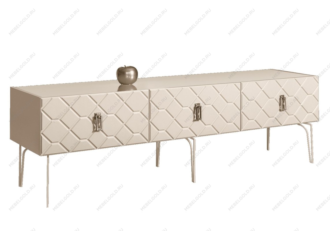 Тумба под телевизор 1.6м Bogemia Farfalle (Слоновая кость) (Lakobel/Хром) БМТ-1(Fa)