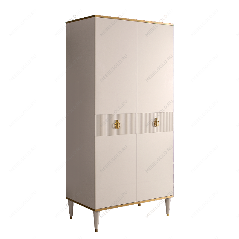 Шкаф-пенал Римини СОЛО (Слоновая кость/Золото) РМП-2(s)