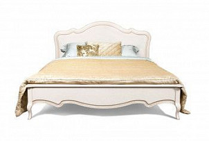 Кровать Трио (низкое изножье), без основания, без матраса, (1400х2000), белая эмаль с золотой патиной