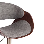 Барный стул LANDO (mod.4036), металл/дерево/ткань, 59х51х93-114 см, высота сиденья 62-83 см, серый/орех/хром, Aimcasa 28 | изображение 6