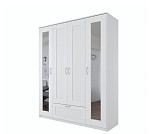 БРИМНЭС / СИРИУС Шкаф ИКЕА / IKEA комбинированный 4 двери и 1 ящик белый (с 2 зеркалами) | изображение 3