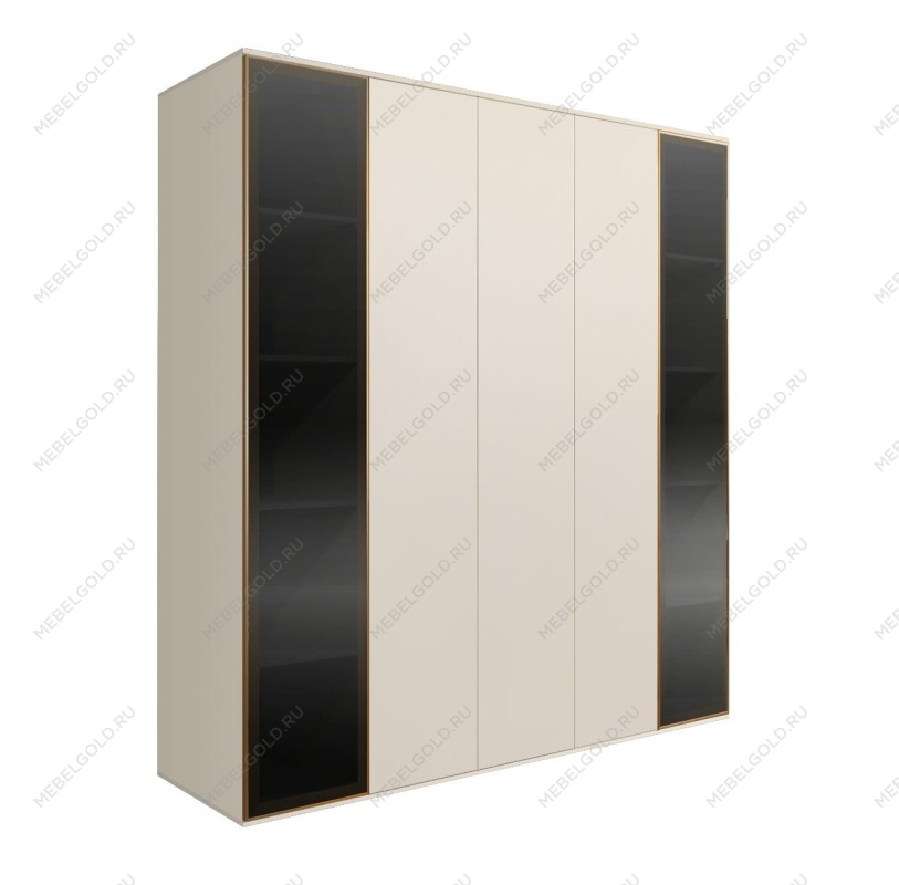 Шкаф 5-ти дв. Bogemia Air (Слоновая кость/Золото) БМШ2/5(2)