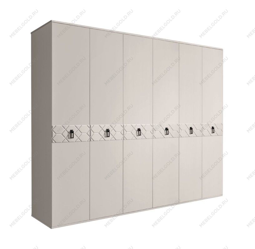 Шкаф 6-ти дв. Bogemia Farfalle (Шелк/Черный) БМШ2/6(Fa)