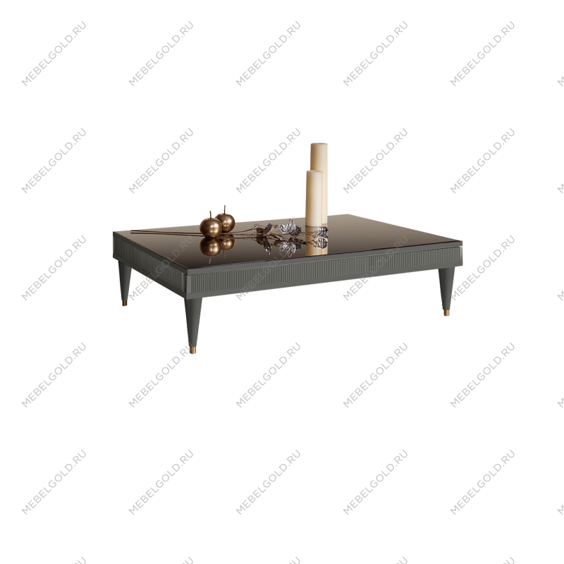 Журнальный столик узкий Римини СОЛО (Серый/Золото) РМСТ-3(s)