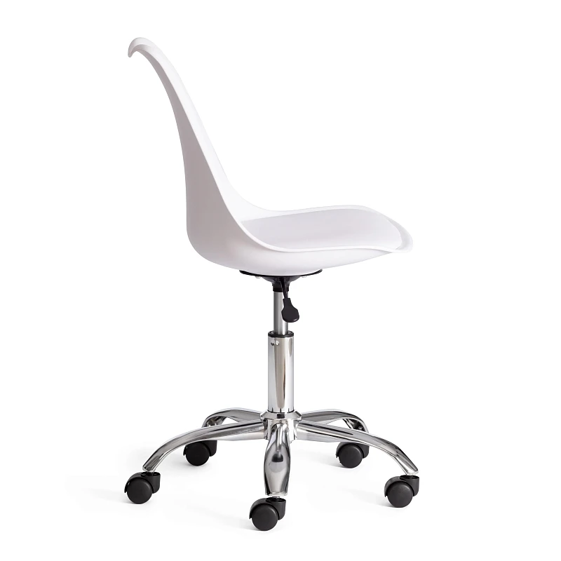 Офисное Компьютерное кресло TULIP (mod.106-1), металл/пластик/PU, 58 x 47 x 97см, White (белый) / Chrome (хром) | изображение 1