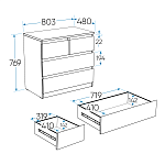 МАЛЬТА комод ИКЕА / IKEA 2+2 ящика 80х76 Дуб Венге | изображение 4