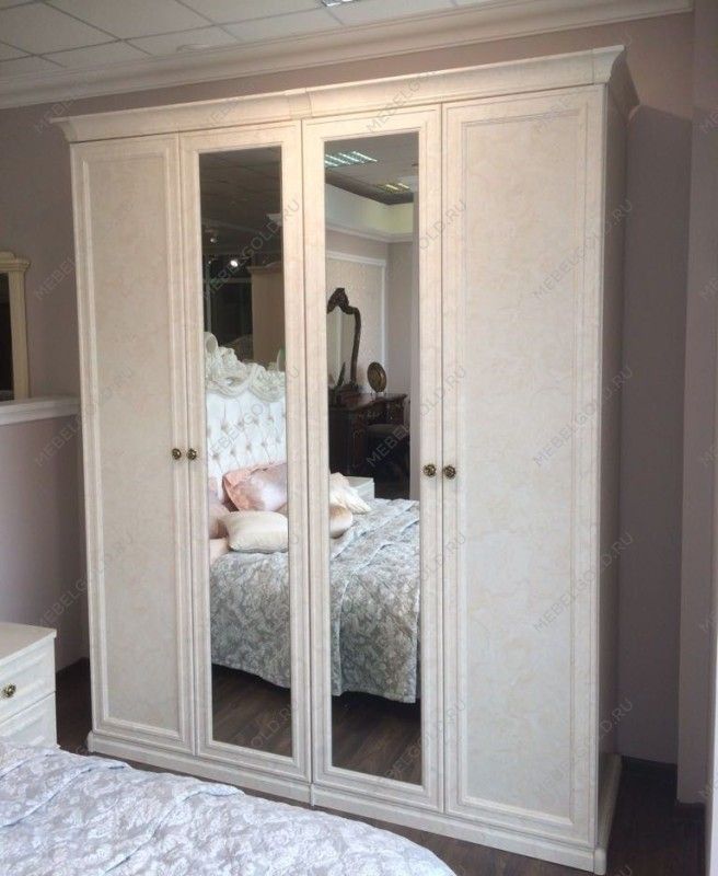 Шкаф Афина 4-дверный (2+2) без зеркал крем корень | изображение 2