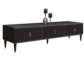 Тумба под телевизор 3 ящика Римини СОЛО (Орех империя/Серебро) РМТ-4(s)[10]