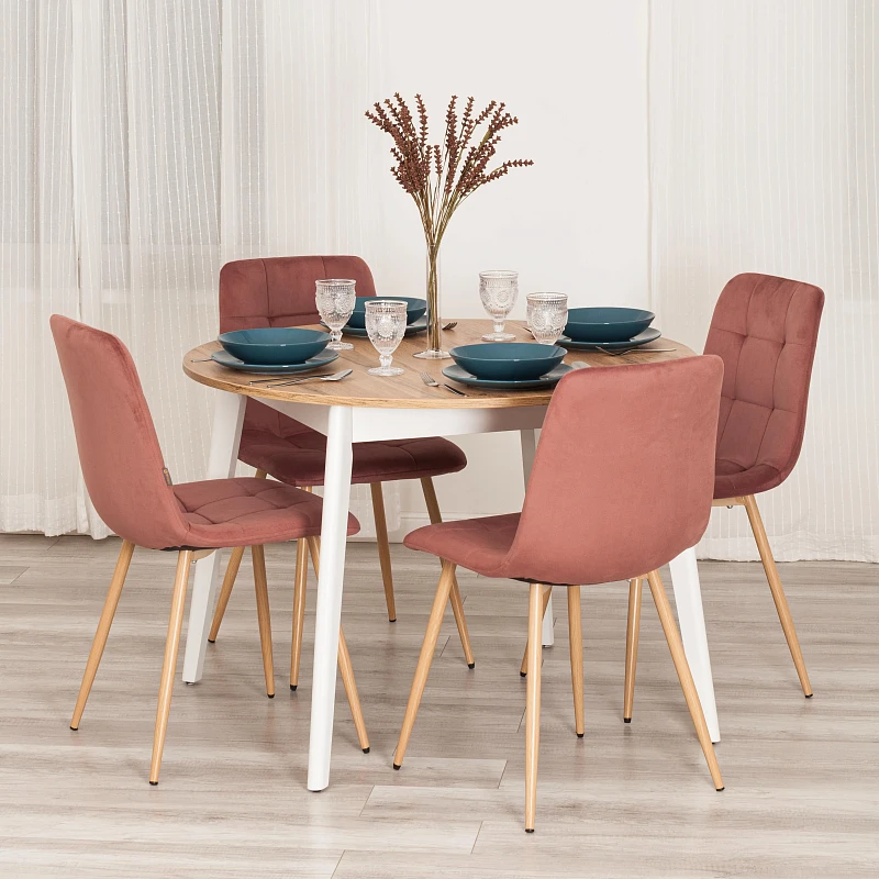 Стул CHILLY (mod. JSC-220), Велюр/металл, 44,5х52,5х88 см, Coral (коралловый) HLR44 / натуральный | изображение 10