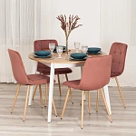 Стул CHILLY (mod. JSC-220), Велюр/металл, 44,5х52,5х88 см, Coral (коралловый) HLR44 / натуральный | изображение 10