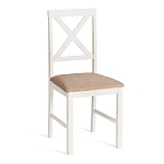 Обеденный комплект Хадсон (стол + 4 стула)/Hudson Dining Set, дерево гевея/мдф, стол: 110х70х75см / стул: 44х42х89см, ivory white (слоновая кость), ткань кор.-зол | изображение 4