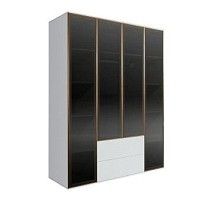 Шкаф 4-х дв. с ящиками Bogemia Air (Белый/Золото) БМШ2/42(4)