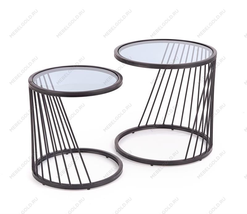 Комплект Halmar ANTILLA, 2 стола журнальных (дымчатый/черный) | изображение 1