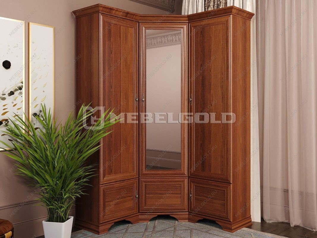 Шкаф угловой Кентаки SZFN5D каштан | изображение 1