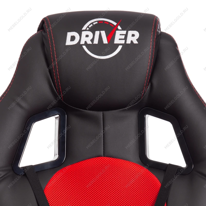 Кресло DRIVER (22), кож/зам/ткань, черный/красный, 36-6/TW-08 | изображение 7