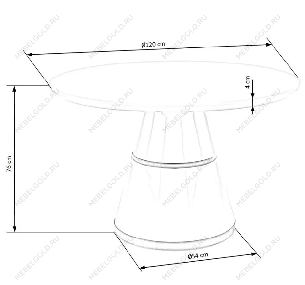 Стол обеденный Halmar VEGAS (белый/золотой) | изображение 4