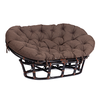 Диван MAMASAN/МАМАСАН 23/02 W/с подушкой, подушка 182х119 см, 169х102х80 см, Antique brown (античный черно-коричневый), ткань, коричневый, 3М7