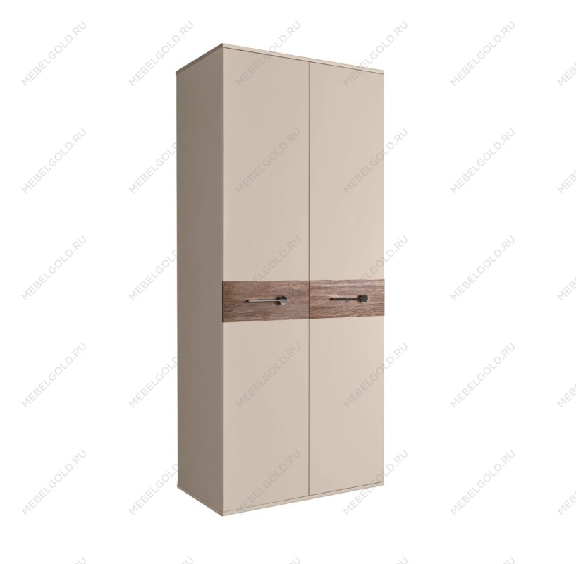 Шкаф 2-х дверный Bogemia Wood Wo (Ваниль/Хром) БМШ2/2(Wo)