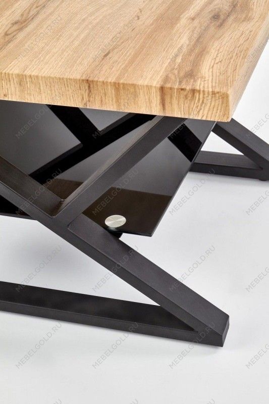 Стол журнальный Halmar XENA KWADRAT (натуральный дуб/черный) | изображение 4