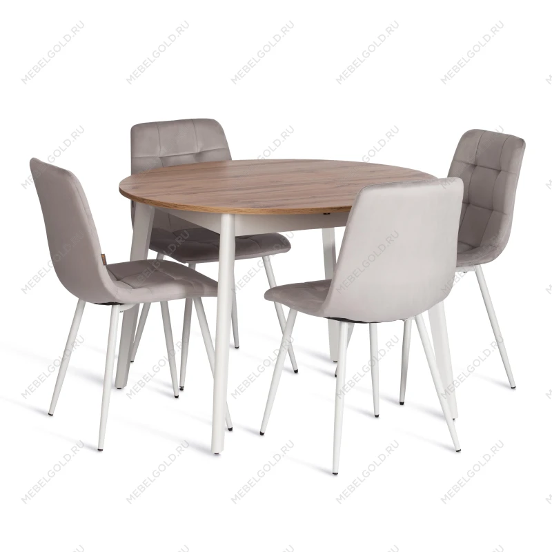 Стул CHILLY (mod. JSC-220), Велюр/металл, 44,5х52,5х88 см, Light grey (светло-серый) HLR14 / белый | изображение 5