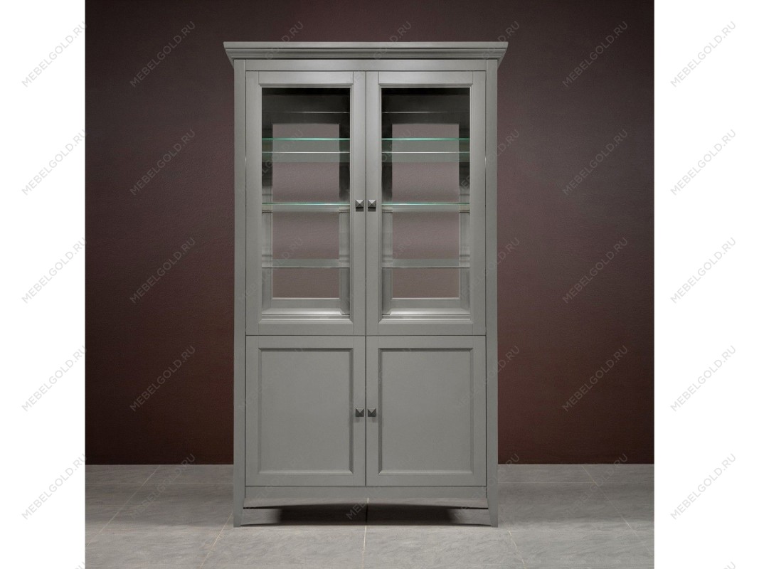 Витрина 2 дверная с зеркалом Manhattan (Серый) | изображение 1