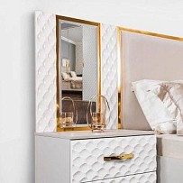 Зеркало Лара для прикроватной тумбы белый глянец