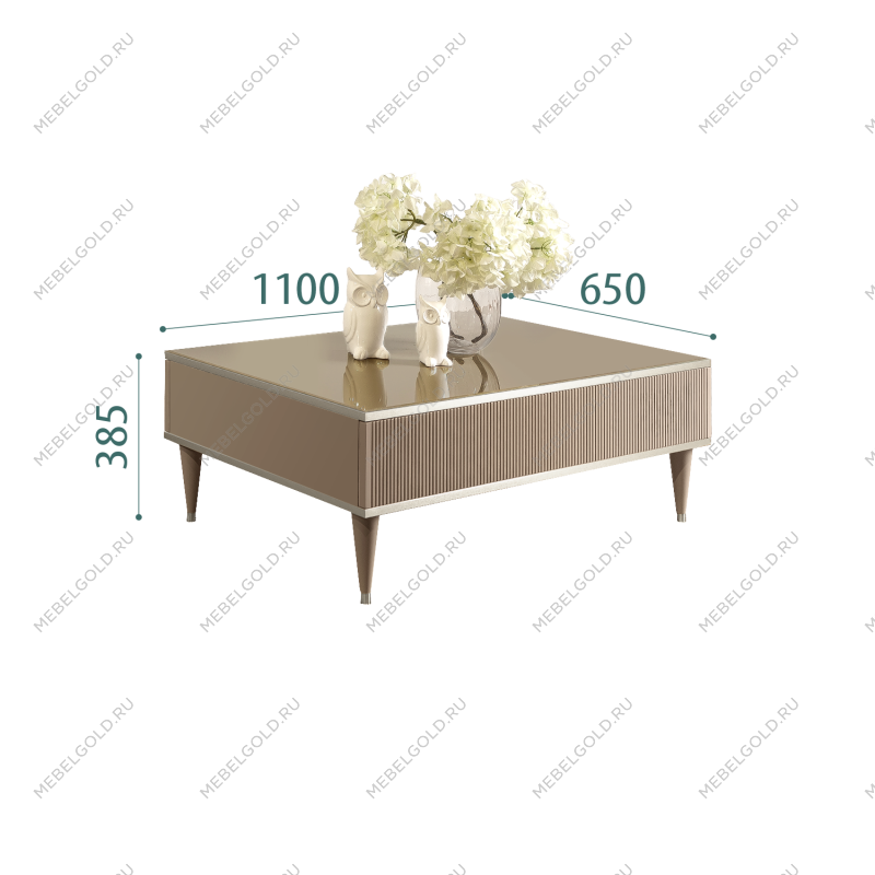 Журнальный столик с ящиком Римини СОЛО (Мокка/Серебро) РМСТ-2(s)