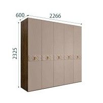 Шкаф 5-ти дв. Bogemia Woodline Wood Fi (Мокка/Хром) БМШ2/5(Wo)