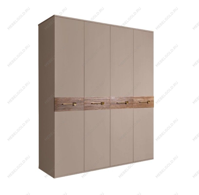 Шкаф 4-х дв. Bogemia Wood Wo (Мокка/Золото) БМШ2/4(Wo)